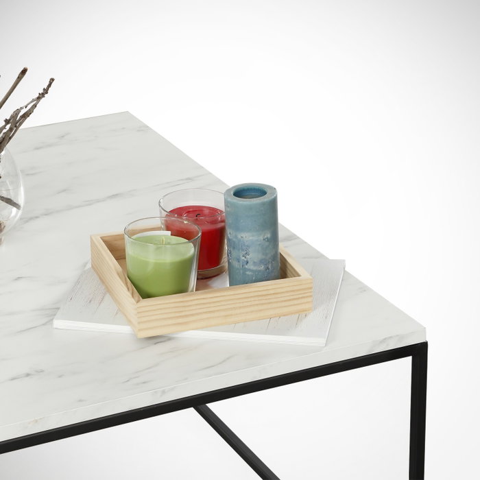 Hanah Home Mesa de Centro Poly - Marmo Blanco y Negro